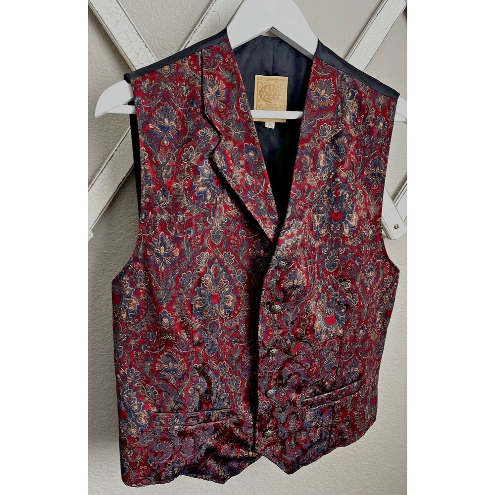 Wah Maker Frontier Clothing Men’s M Vest Jacquard/Brocade Made in USA